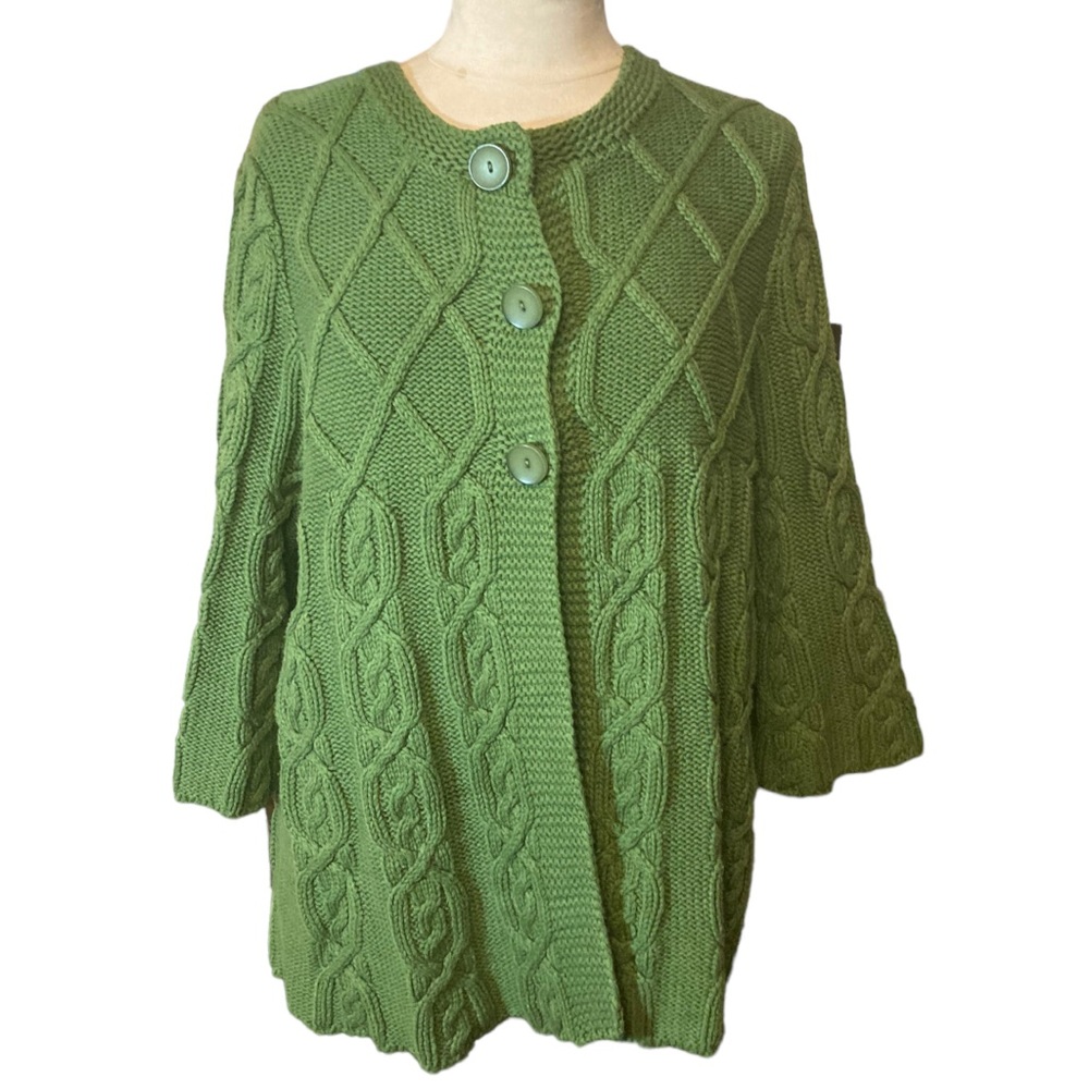 Cozy Green Bell Sleeve Sweater SZ 1X